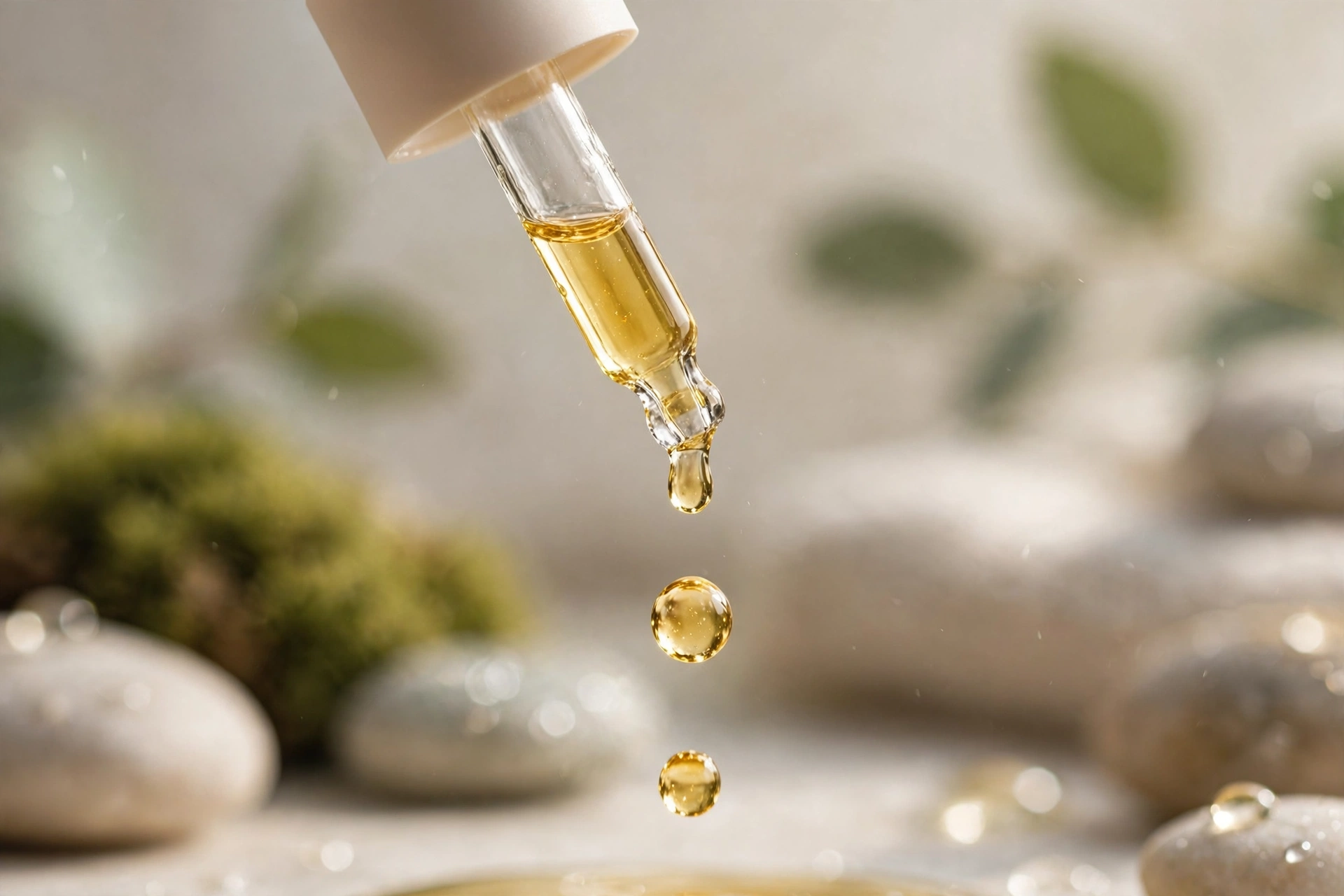 Applying vitamin C serum for brighter skin