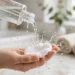 Best toner for dry skin: hydrating watery toner texture with glistening droplets
