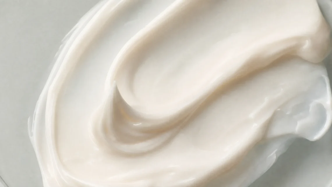 Creamy ceramide moisturizer texture in a jar